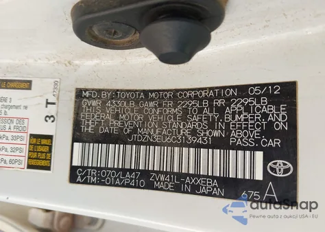 2012 Toyota Prius V Five from USA, damaged, VIN JTDZN3EU6C3139431